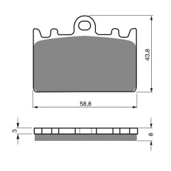2 Kit plaquettes frein Kawasaki ZXR 400  Av Ga et Av Dr Nc - EBC FA180 - Raven 101-090