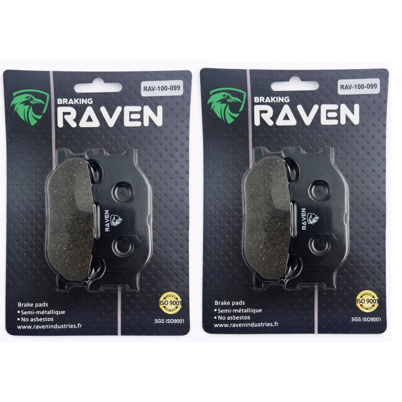 2 Kit plaquettes frein Yamaha Majesty 400 YP Av Ga et Av Dr Nc - EBC FA199 - Raven 101-099