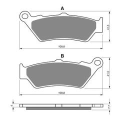 2 Kit plaquettes frein Ducati Sport-classic 1000  Av Ga et Av Dr Nc - EBC FA209 - Raven 101-106