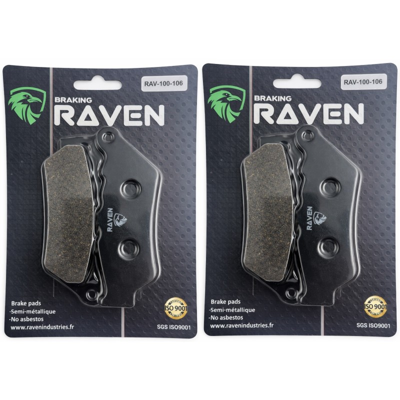2 Kit plaquettes frein Moto-guzzi ES 1100 Quota  Av Ga et Av Dr Nc - EBC FA209 - Raven 101-106