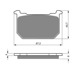 2 Kit plaquettes frein Kawasaki Z305 CSR  Av Ga et Av Dr 43082-1025 - EBC FA66 - Raven 101-127