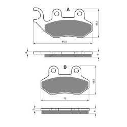 2 Kit plaquettes frein Pgo TR-3 150  Av Ga et Av Dr Nc - EBC FA264 - Raven 101-174