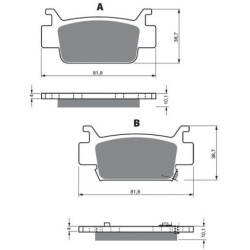 2 Kit plaquettes frein Honda TRX 500 Foreman  Av Ga et Av Dr Nc - EBC FA410 - Raven 101-240