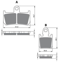 2 Kit plaquettes frein Yamaha V-max 1700  Av Ga et Av Dr 4C8-25805-00-00 - EBC FA442/4HH - Raven 101-246