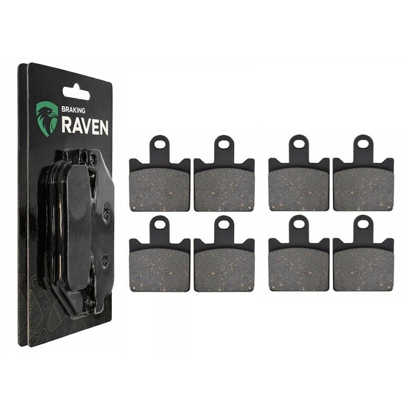 2 Kit plaquettes frein Kawasaki ZX-6R 600  Av Ga et Av Dr Nc - EBC FA417/4HH - Raven 101-249