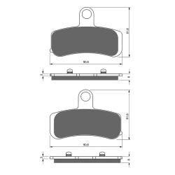 2 Kit plaquettes frein Harley-davidson Dyna Wide Glide FXDWG Av Ga et Av Dr 44082-08 - EBC FA457HH - Raven 101-275