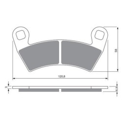 2 Kit plaquettes frein Polaris Sportsman 325 ACE EURO EFI Av Ga et Av Dr Nc - EBC FA452R - Raven 101-313