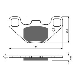 2 Kit plaquettes frein Polaris RZR 170  Av Ga et Dr Nc - EBC FA490 - Raven 101-342