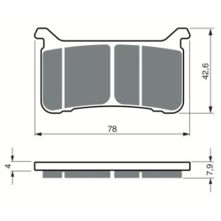 2 Kit plaquettes frein Honda CB 1000 R ABS Av Ga et Av Dr Nc - EBC FA700 - Raven 101-386
