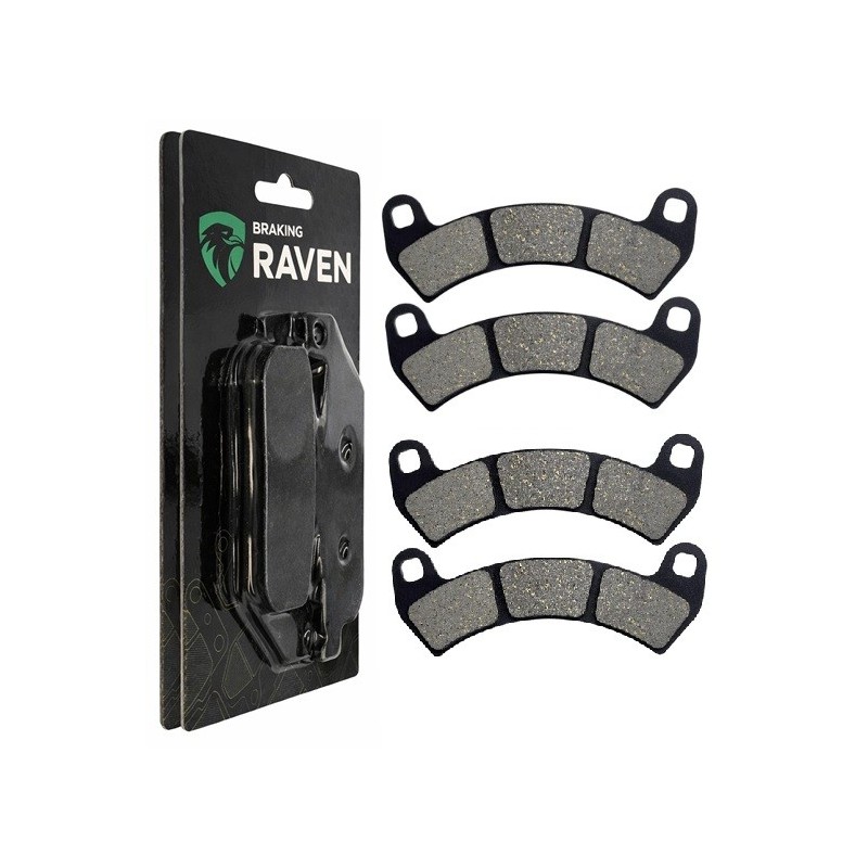 2 Kit plaquettes frein Polaris General 1000 XP 4P (R03) Av Ga et Av Dr Nc - EBC FA680 - Raven 101-391