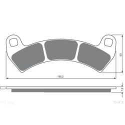 2 Kit plaquettes frein Polaris General 1000 XP 4P (R03) Av Ga et Av Dr Nc - EBC FA680 - Raven 101-391