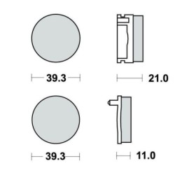 2 Kit plaquettes frein Honda FL 250  Av Ga et Av Dr Nc - EBC FA40 - Raven 101-505