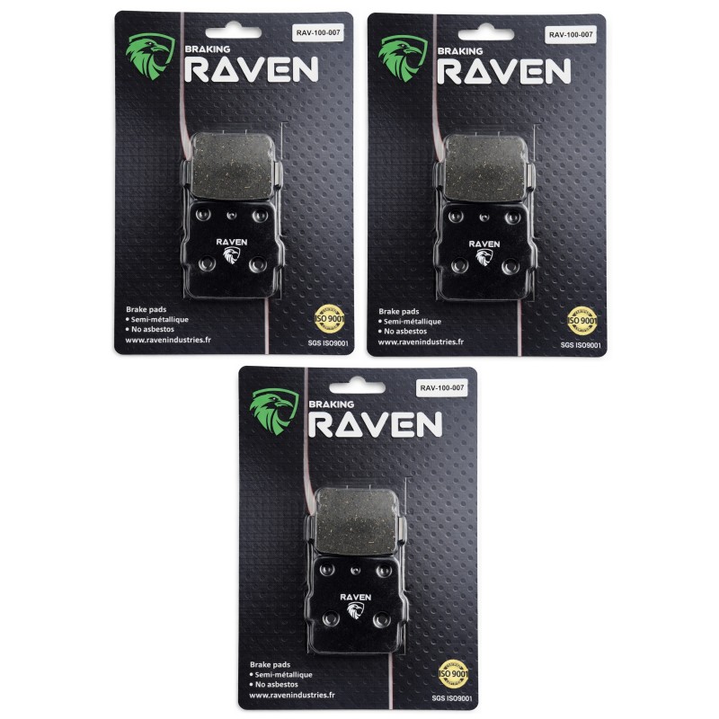 3 Kit plaquettes frein Yamaha Raptor 660  Av G, Av D et Ar 4WV-W0045-00 - EBC FA84 - Raven 102-007