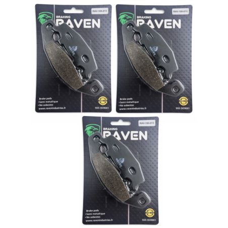 3 Kit plaquettes frein Kawasaki GPZ 600 R Av G, Av D et Ar 43082-1134 - EBC FA129 - Raven 102-013