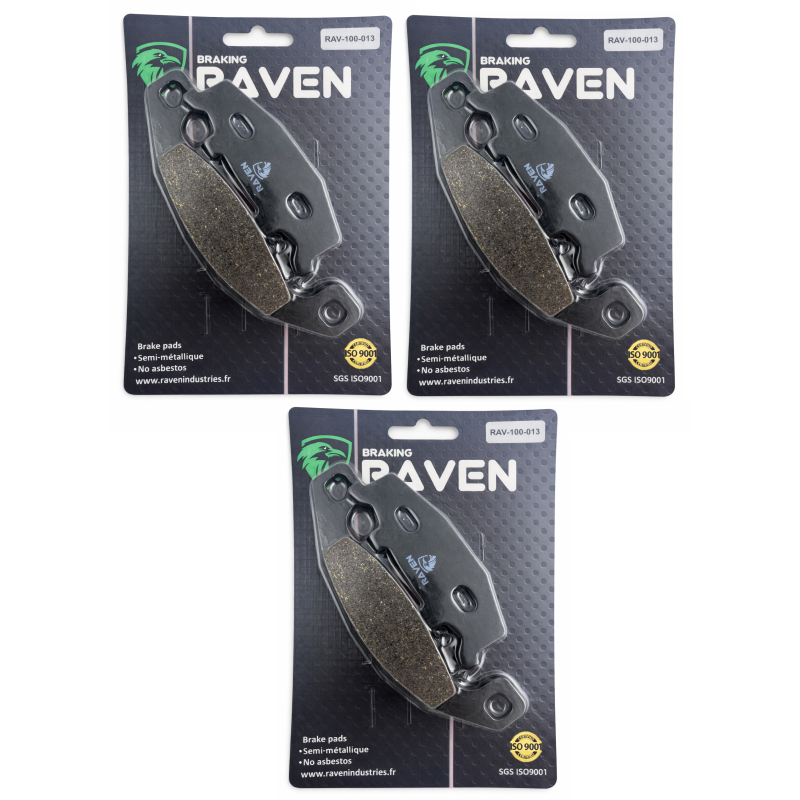 3 Kit plaquettes frein Kawasaki ZX 600 D Ninja R Av G, Av D et Ar 43082-1074 - EBC FA129 - Raven 102-013