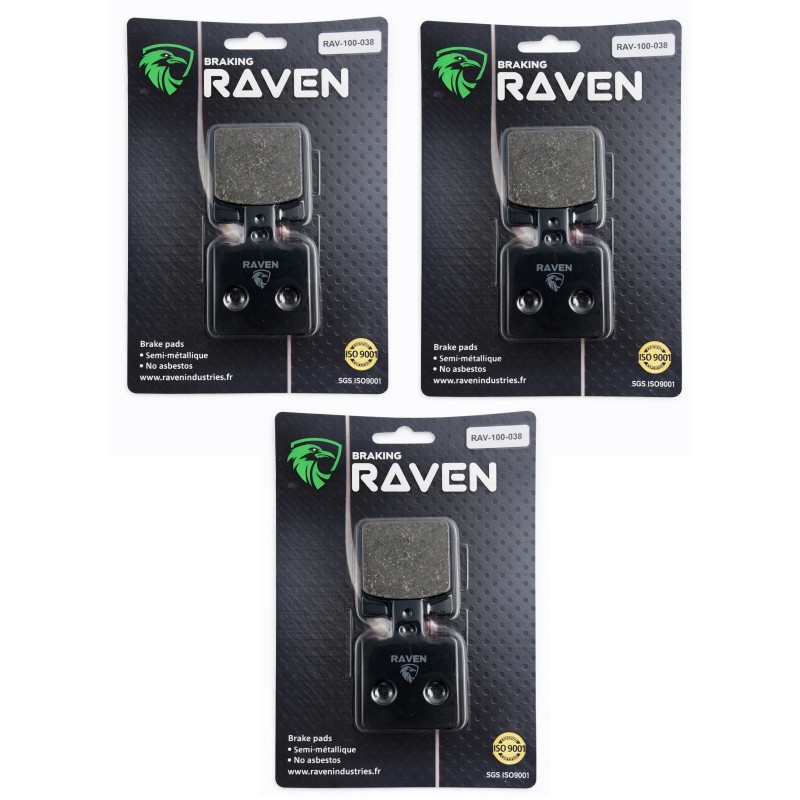 3 Kit plaquettes frein Moto-guzzi V50 500 Monza Chopper Av G, Av D et Ar Nc - EBC FA47 - Raven 102-038