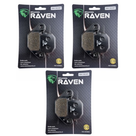 3 Kit plaquettes frein Adly Interceptor 150  Av G, Av D et Ar Nc - EBC FA83 - Raven 102-047