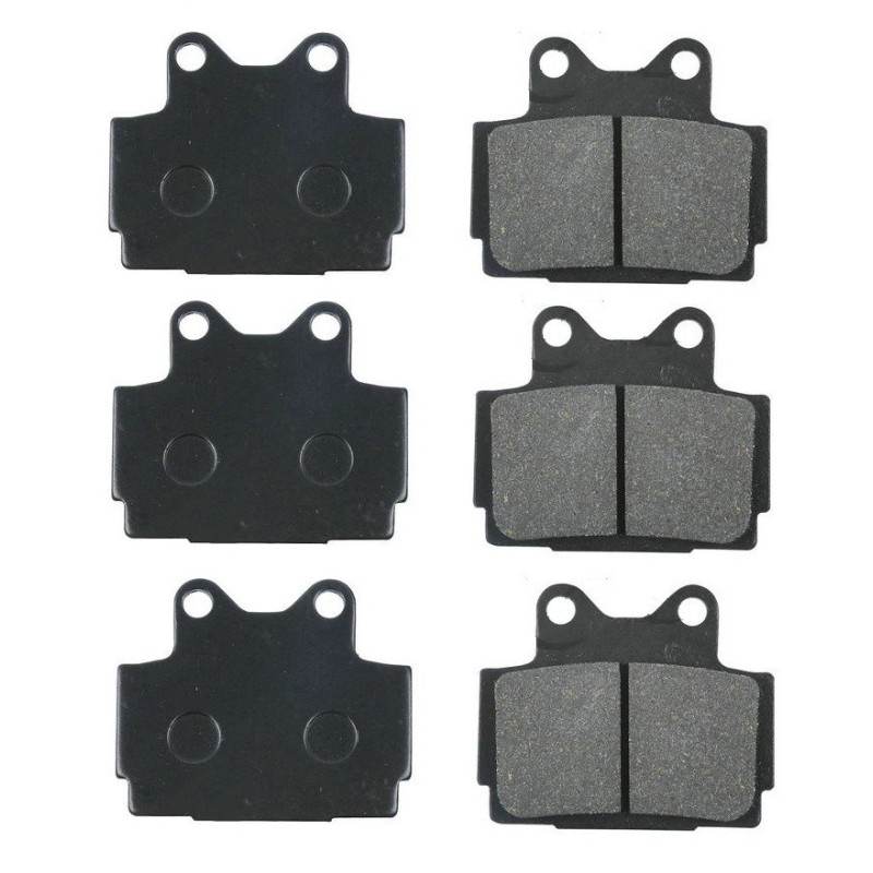 3 Kit plaquettes frein Yamaha FZ 400 R Av G, Av D et Ar 1KT-W0046-50 - EBC FA104 - Raven 102-067