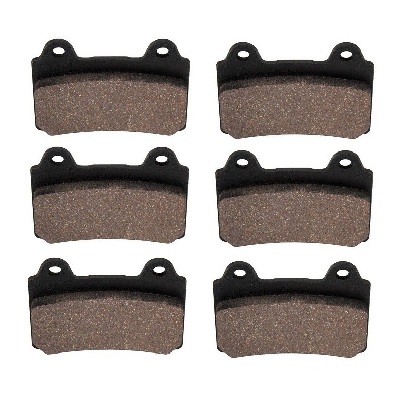 3 Kit plaquettes frein Yamaha XVZ 1300 Royal Star  Av G, Av D et Ar 4NK-W0046-00 - EBC FA123 - Raven 102-073