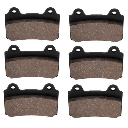 3 Kit plaquettes frein Yamaha XVZ 1300 Venture Royale  Av G, Av D et Ar 4NK-W0046-00 - EBC FA123 - Raven 102-073
