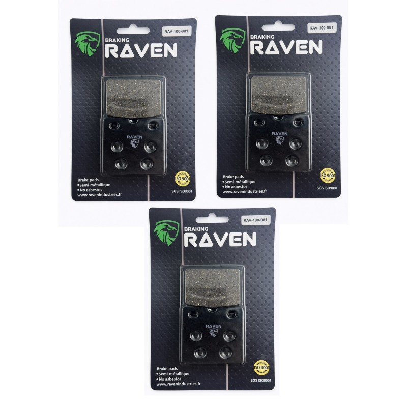 3 Kit plaquettes frein Bmw K 100 LT  Av G, Av D et Ar 34212332988 - EBC FA18 - Raven 102-081