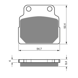 3 Kit plaquettes frein Honda CB 450 S  Av G, Av D et Ar Nc - EBC FA122 - Raven 102-149