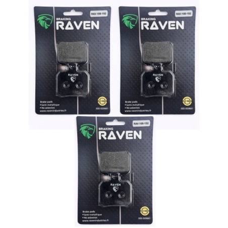 3 Kit plaquettes frein Piaggio Beverly 400 Tourer ie Av G, Av D et Ar Nc - EBC FA266 - Raven 102-152