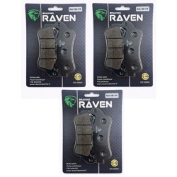 3 Kit plaquettes frein Honda ST 1100 Pan European Avec ABS Av G, Av D et Ar 06455-MBT-611 - EBC FA261 - Raven 102-178