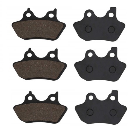 3 Kit plaquettes frein Harley-davidson Police Road King FLHPI Ar, Av Ga et Av Dr 44082-00A - EBC FA400 - Raven 102-181