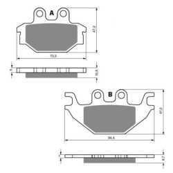 3 Kit plaquettes frein Kymco MXU 250 R Av G, Av D et Ar Nc - EBC FA377 - Raven 102-230