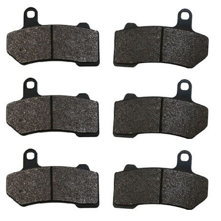 3 Kit plaquettes frein Harley-davidson Road Glide 1584 FLTR Av G, Av D et Ar 42897-06A - EBC FA409HH - Raven 102-271