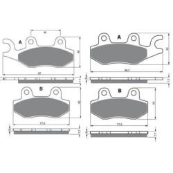 2 Kit plaquettes frein Triumph Trident 750  Av Ga et Av Dr T2020071 T0301 - EBC FA135 et FA165 - Raven 103-002