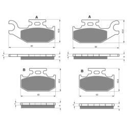 2 Kit plaquettes frein Cannondale Blaze 440  Av Ga et Dr Nc - EBC FA317 et FA307 - Raven 103-006