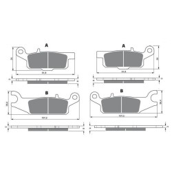 2 Kit plaquettes frein Yamaha Raptor 250  Av Ga et Dr 3B4-W0045-10 4D3-W0045-10, 3B4-W0045-00 4D3-W0045-00 - EBC FA444 et FA443 