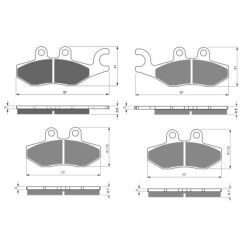2 Kit plaquettes frein Piaggio X9 125 Evolution Av Ga et Dr 497395, Nc - EBC SFA418 et SFA353 - Raven 103-008
