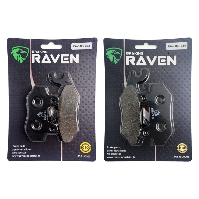 2 Kit plaquettes frein Benelli Caffe Nero 250  Av Ga et Av Dr Nc - EBC FA228 et FA197 - Raven 103-009