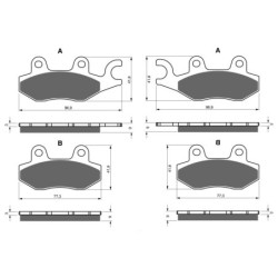 2 Kit plaquettes frein Benelli Caffe Nero 250  Av Ga et Av Dr Nc - EBC FA228 et FA197 - Raven 103-009
