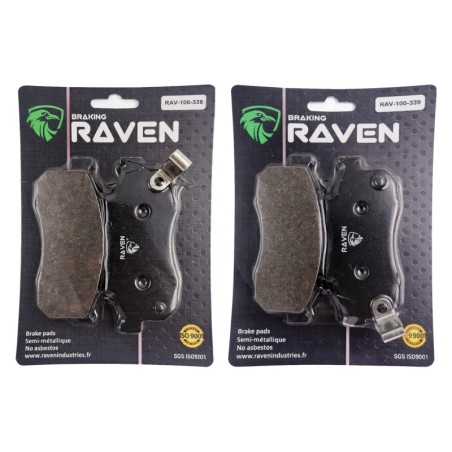 2 Kit plaquettes frein Honda MUV 700 Big red  Av Ga et Av Dr 06451-HL1-A01, 06452-HL1-A01 - EBC FA477 et FA476 - Raven 103-010