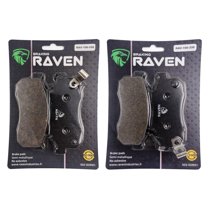 2 Kit plaquettes frein Honda SXS 520 Pioneer  Av Ga et Dr 06451-HL1-A01, 06452-HL1-A01 - EBC FA477 et FA476 - Raven 103-010