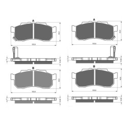 2 Kit plaquettes frein Honda SXS 520 Pioneer  Av Ga et Dr 06451-HL1-A01, 06452-HL1-A01 - EBC FA477 et FA476 - Raven 103-010