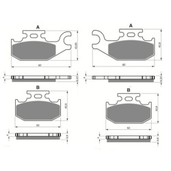 2 Kit plaquettes frein Suzuki LT-A 400 Eiger  Av Ga et Av Dr 59100-31850, 69101-03820 - EBC FA414 et FA413 - Raven 103-011