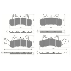 2 Kit plaquettes frein Can-am Defender 976  Av Ga et Av Dr 715900380, 715900379 - EBC FA683TT et FA682TT - Raven 103-012