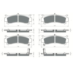 2 Kit plaquettes frein Honda SXS 1000 Talon S2R Av Ga et Av Dr 06452-HL4-A01 , 06451-HL4-A01 - EBC FA702 et FA701 - Raven 103-01