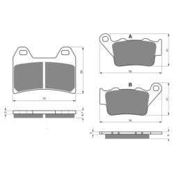 2 Kit plaquettes frein Husqvarna Nuda 900  Avant et Arrière 023-141 - EBC FA702 et FA701 - Raven 103-017
