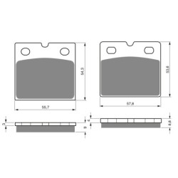 2 Kit plaquettes frein Bmw K 75 RT  Avant et Arrière 081-072 - EBC FA702 et FA701 - Raven 103-019