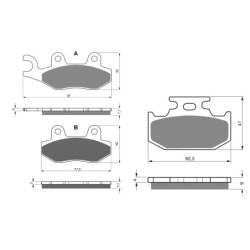 2 Kit plaquettes frein Yamaha WRZ 250  Avant et Arrière 002-001 - EBC FA135 et FA152 - Raven 103-022
