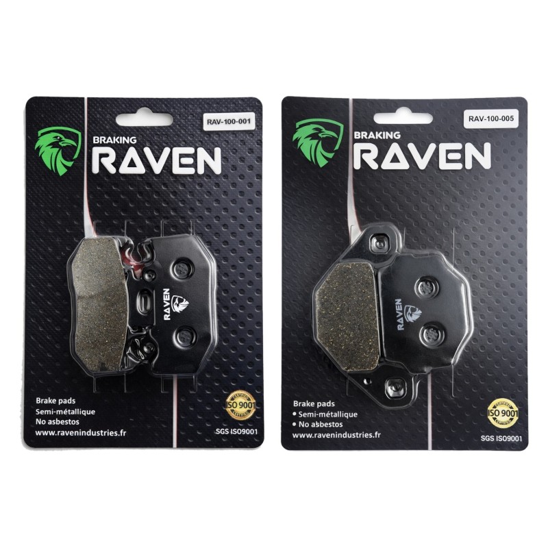 2 Kit plaquettes frein Kawasaki KDX 200  Av G, Av D et Ar 001-005 - EBC FA702 et FA701 - Raven 103-023
