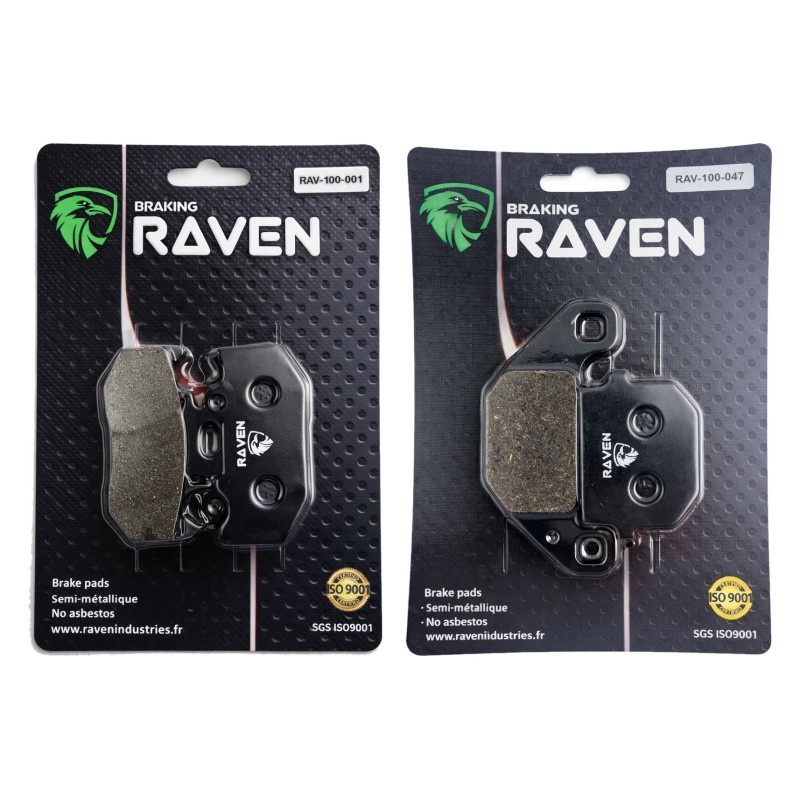 2 Kit plaquettes frein Kawasaki KDX 125R  Avant et Arrière 001-047 - EBC FA702 et FA701 - Raven 103-025