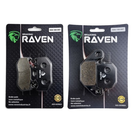 2 Kit plaquettes frein Kawasaki KDX 125R  Avant et Arrière 001-047 - EBC FA702 et FA701 - Raven 103-025