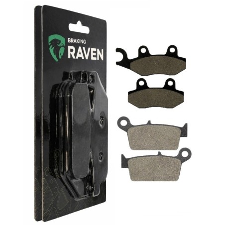 2 Kit plaquettes frein Kawasaki KLX 250  Av G, Av D et Ar 003-334 - EBC FA702 et FA701 - Raven 103-028